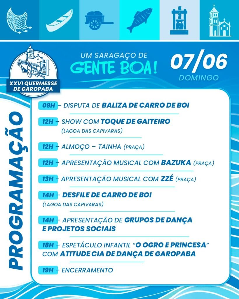 Programação XXVI Queremesse Garopaba 07.06