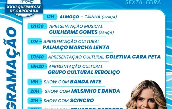 Programação XXVI Queremesse Garopaba 05.06