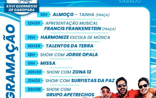 Programação XXVI Queremesse Garopaba 06.06